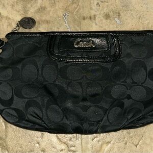 Coach Black Monogram Wristlet